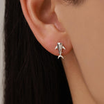 Very Tiny Whale Shark Stud Earrings in Sterling Silver, Silver or Gold or Rose Gold, Cute Whale Shark Earrings