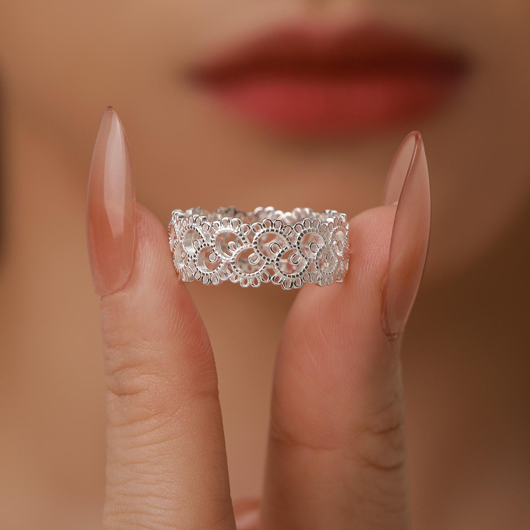 Sterling Silver Lace Filigree Band Ring
