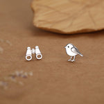 Sterling Silver Birdwatcher Mismatched 16G Flat Back Earrings