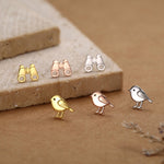 Sterling Silver Birdwatcher Mismatched Stud Earrings