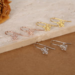 Sterling Silver Forget-me-not Flower Drop Hook Earrings, Silver or Gold or Rose Gold, Daisy Earrings, Minimalist Forget me not Earrings