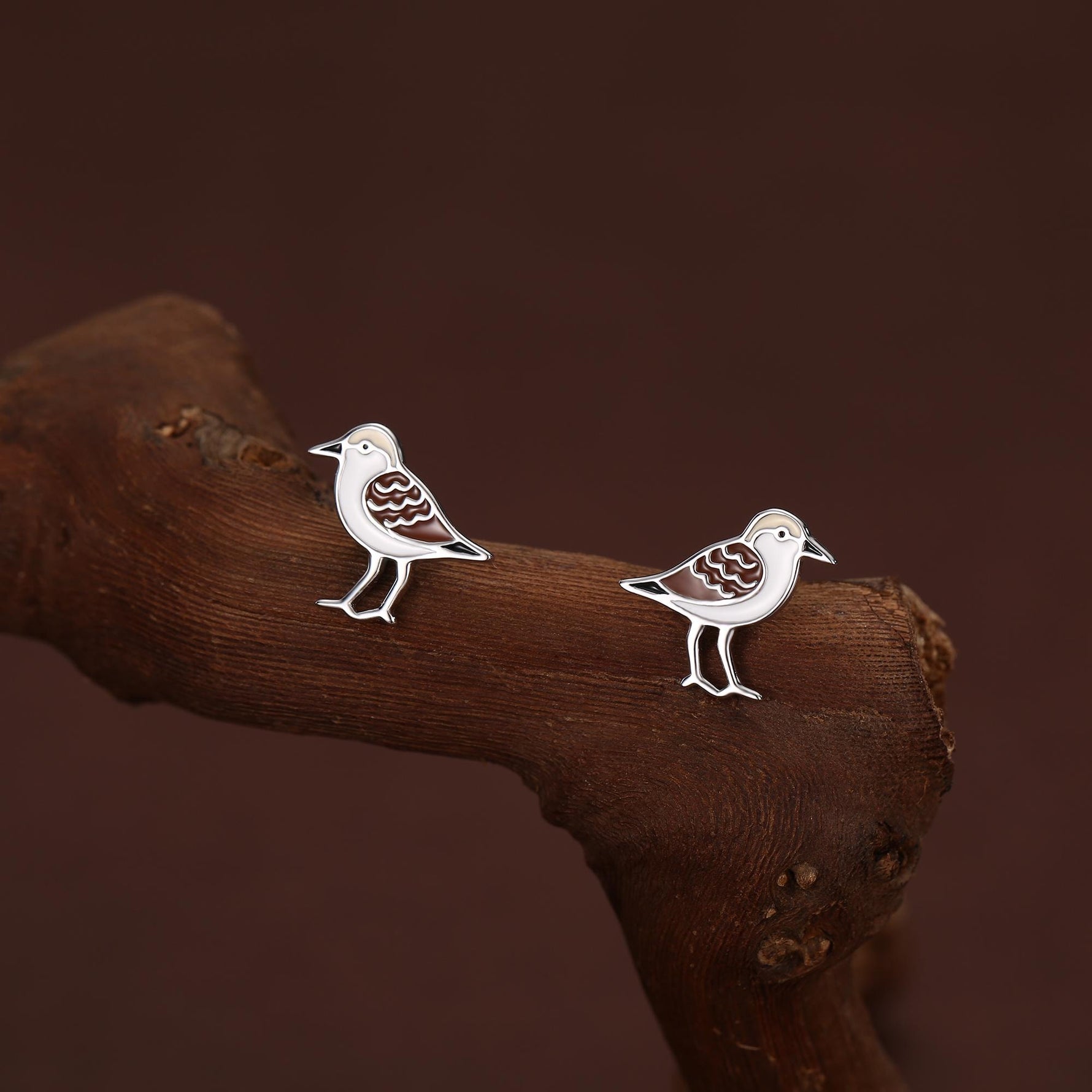Sterling Silver Shore Bird Wading Bird Stud Earrings