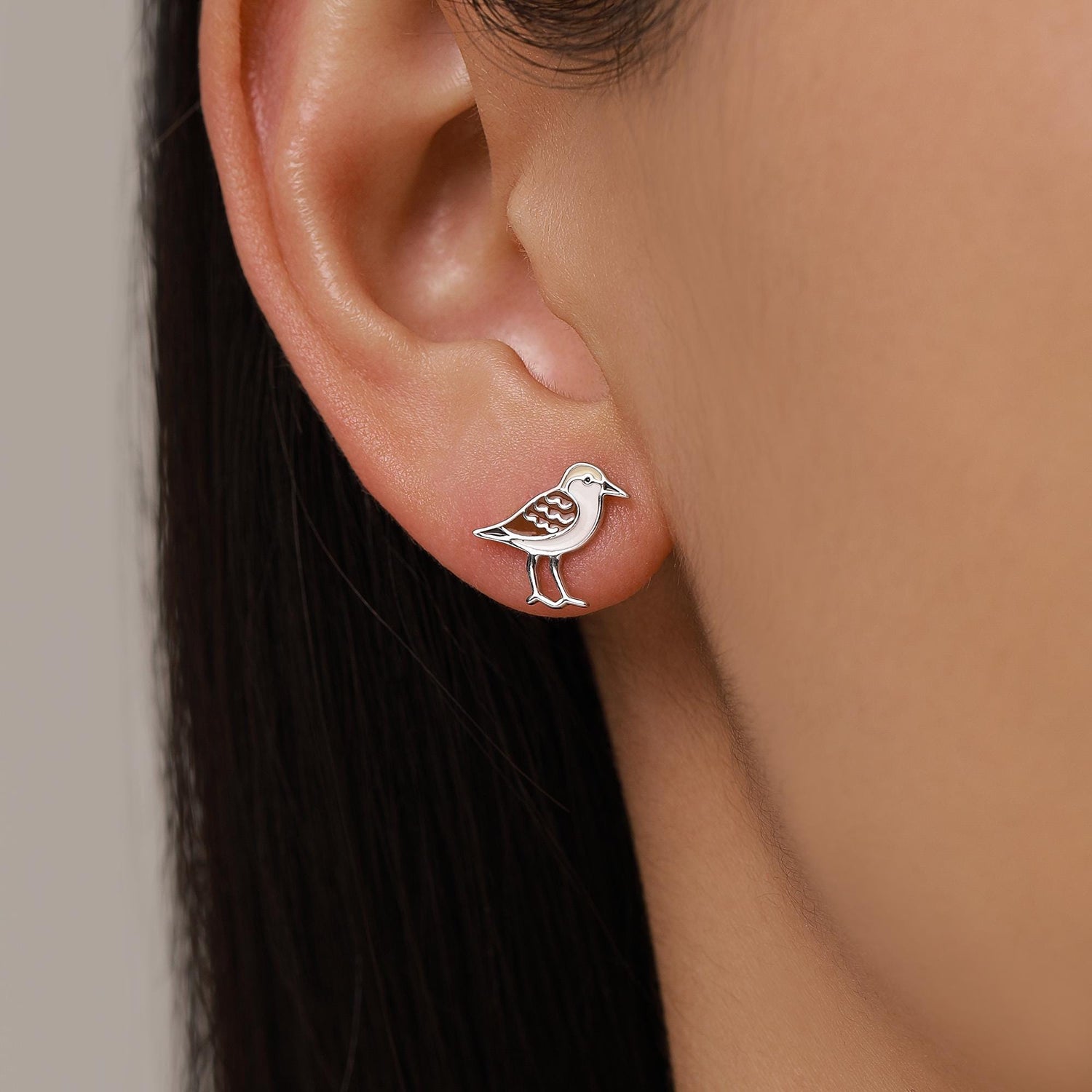Sterling Silver Shore Bird Wading Bird Stud Earrings