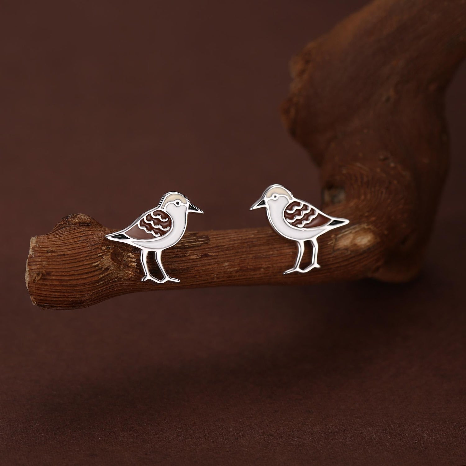 Sterling Silver Shore Bird Wading Bird Stud Earrings