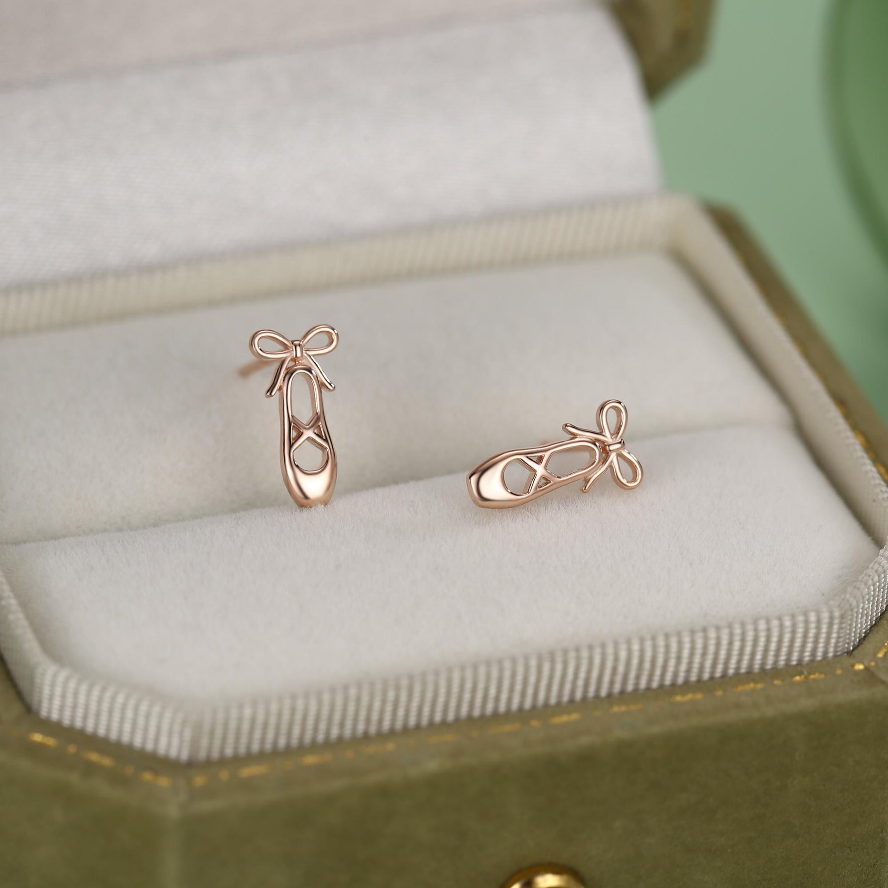 Sterling Silver Ballet Shoe Stud Earrings