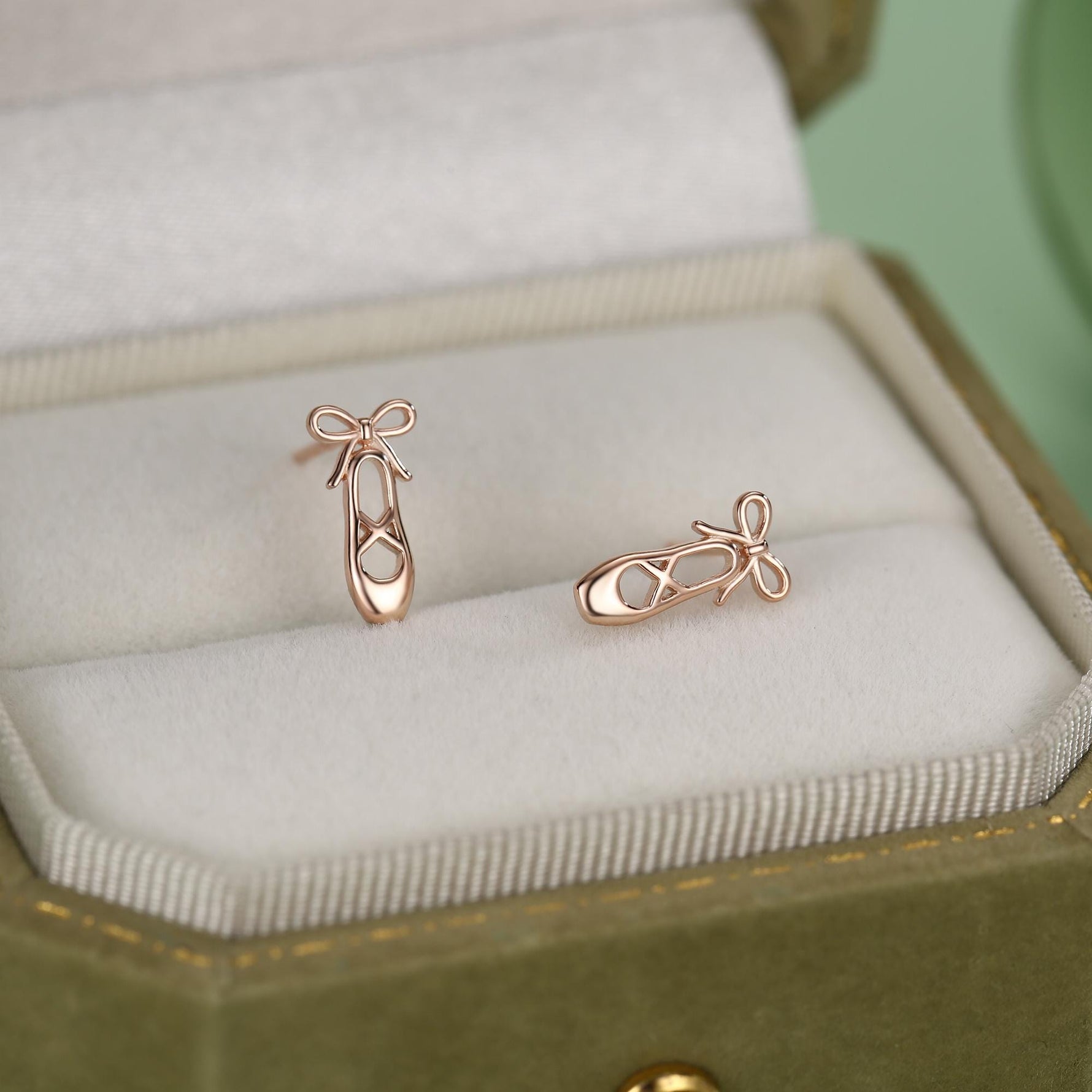 Sterling Silver Ballet Slipper 16G Flat Back Earrings