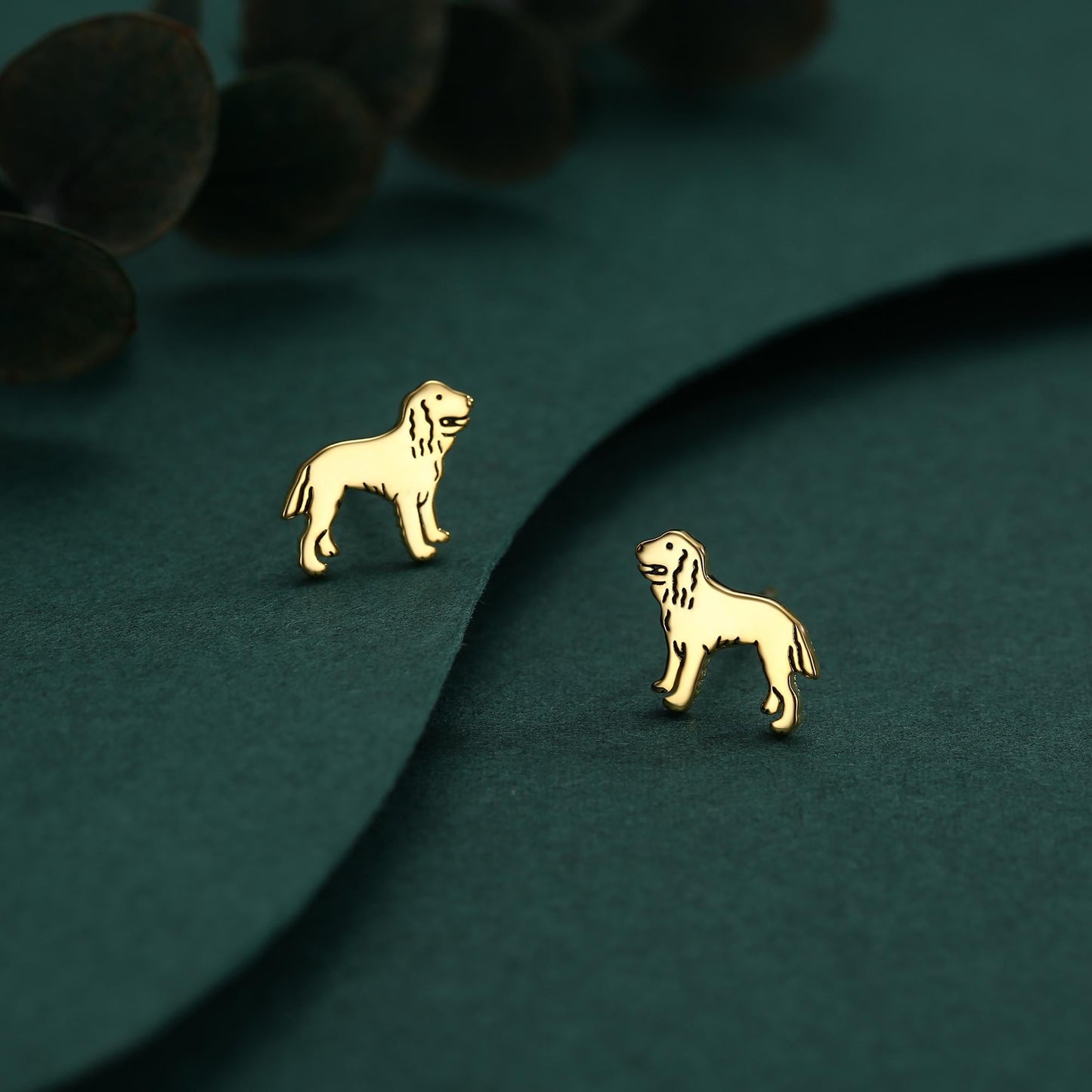 Sterling Silver Cocker Spaniel Stud Earrings