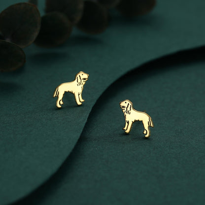 Sterling Silver Cocker Spaniel Stud Earrings