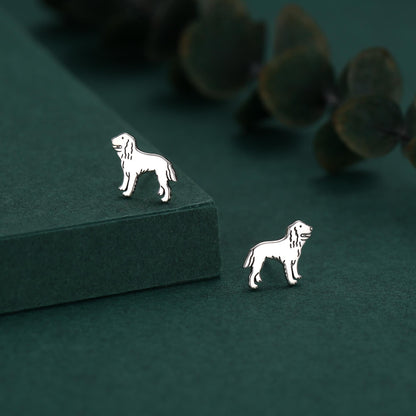 Sterling Silver Cocker Spaniel Stud Earrings