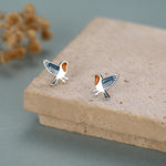 Sterling Silver Robin Stud Earrings