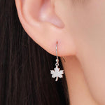 Maple Leaf Drop Hook Earrings in Sterling Silver, Silver, Gold or Rose Gold, Pretty Maple Earrings, Autumn Earrings