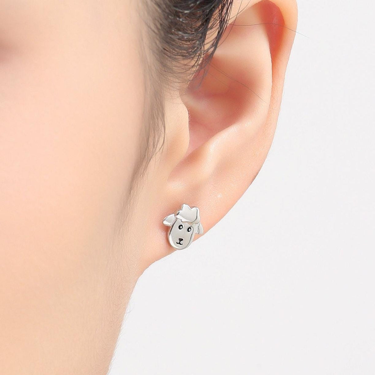 Sheep Face Stud Earrings in Sterling Silver, Silver or Gold, Sheep Earrings, Sheep Head Earrings, Farm Earrings