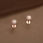 Sterling Silver Cute Sun Stud Earrings 16G Flat Back Labret