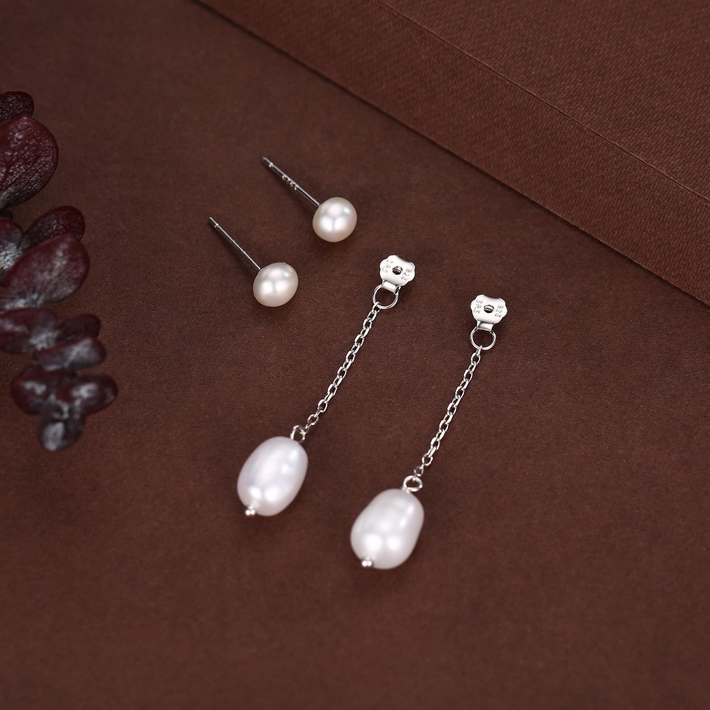 Sterling Silver Natural Freshwater Pearl Ear Jacket Earrings in Sterling Silver, Silver or Gold, Baroque Pearl Ear Jacket, Genuine Pearls