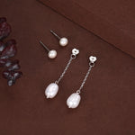 Sterling Silver Natural Freshwater Pearl Ear Jacket Earrings in Sterling Silver, Silver or Gold, Baroque Pearl Ear Jacket, Genuine Pearls