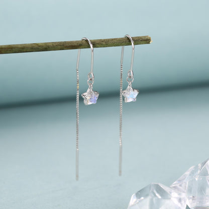 Sterling Silver Opalite Star Threader Earrings