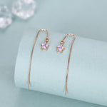 Sterling Silver Opalite Star Threader Earrings
