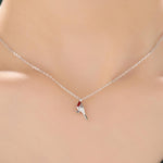 Extra Tiny Robin Bird Pendant Necklace in Sterling Silver with Enamel, Silver Robin Pendant, Nature Inspired Jewellery, Bird Necklace