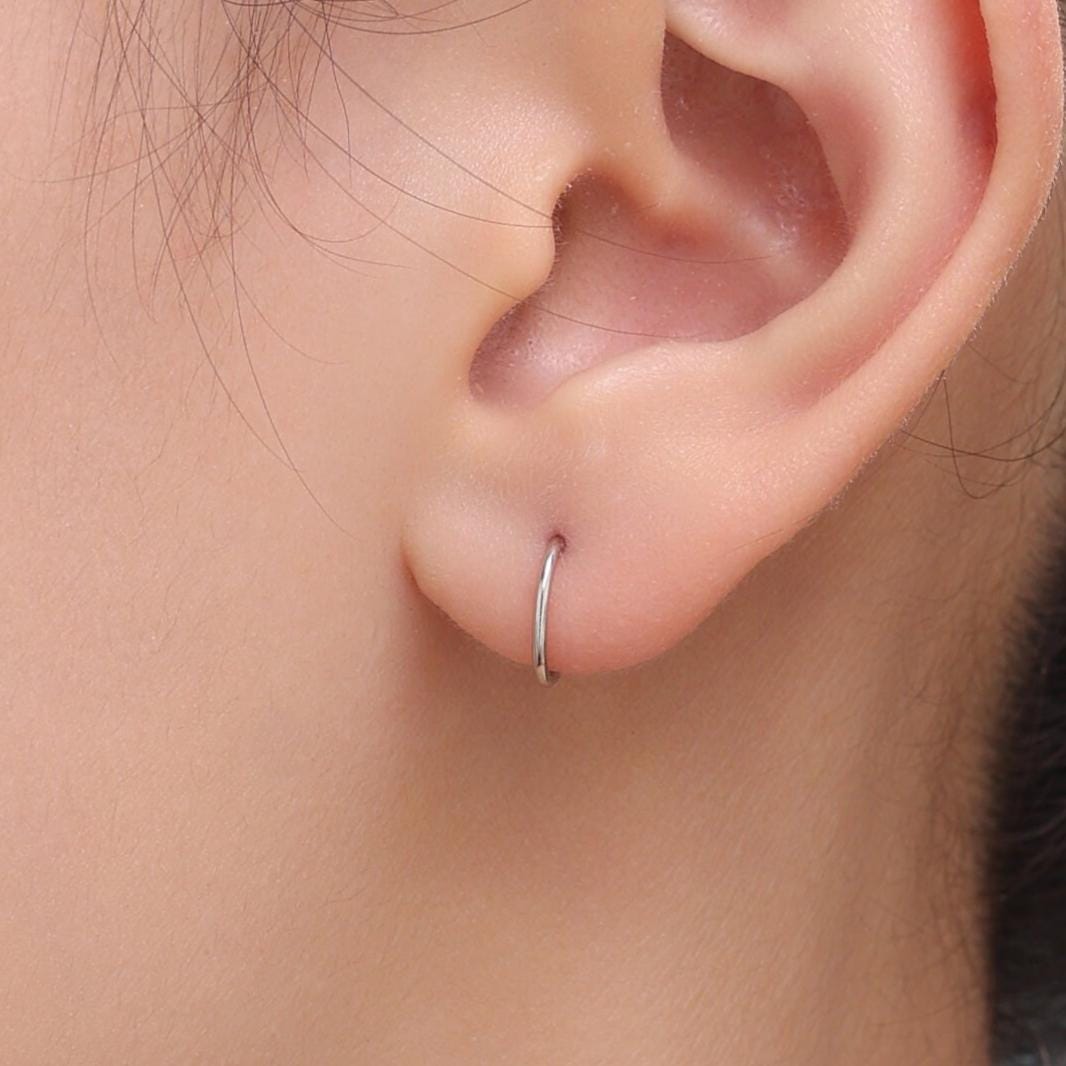 Most Minimalist 8mm Inner Diameter Open Hoops, 0.9mm Thick, Silver Gold or Rose Gold, Open Hoops