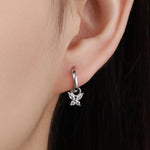 Sterling Silver Butterfly CZ Huggie Hoops, Detachable Butterfly Hoop Earrings, Dainty Butterfly Dangle Earrings, CZ Butterfly Earrings