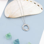 Sterling Silver Four Interlocking Circles Pendant Necklace, Four Entwined Rings for 40s, 40th Infinity Necklace