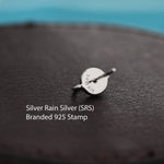 Opal Crystal Planet Stud Earrings in Sterling Silver, Lab Opal Planet Earrings, Fire Opal Saturn Earrings