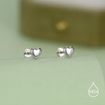 Sterling Silver 5mm Heart 16G Flat Back Stud Earrings