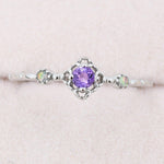 Natural Amethyst and Opal Ring in Sterling Silver, Silver or Gold, Natural purple Amethyst Ring, Vintage Inspired Design, US 5-8