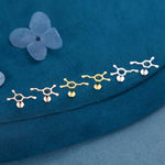 Happiness Molecules Dopamine 16G Flat Back Labret Earrings in Sterling Silver