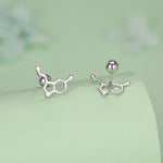 Happiness Molecules Serotonin 18G Screw Back Stud Earrings with Ball Backs