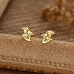 Sterling Silver Chanterelle Mushroom 18G Screw Back Stud Earrings with Ball Backs