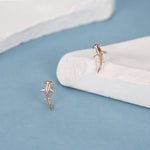 Sterling Silver Hammerhead Shark Screw Back Earrings
