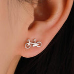 Little Bike Stud Earrings in Sterling Silver, Cute Bicycle Stud, Cute and Quirky Stud Earrings
