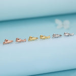 Sterling Silver Trout 18G Screw Back Stud Earrings with Ball Backs