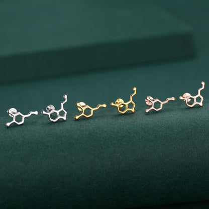 Sterling Silver Serotonin and Dopamine 16G Flat Back Labret Earrings