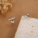 Sterling Silver Trout 16G Flat Back Labret Earrings