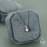 Tiny Pink Opal Pendant Necklace in Sterling Silver, 5mm Lab Opal Necklace, Single Opal Necklace, Fire Opal Necklace