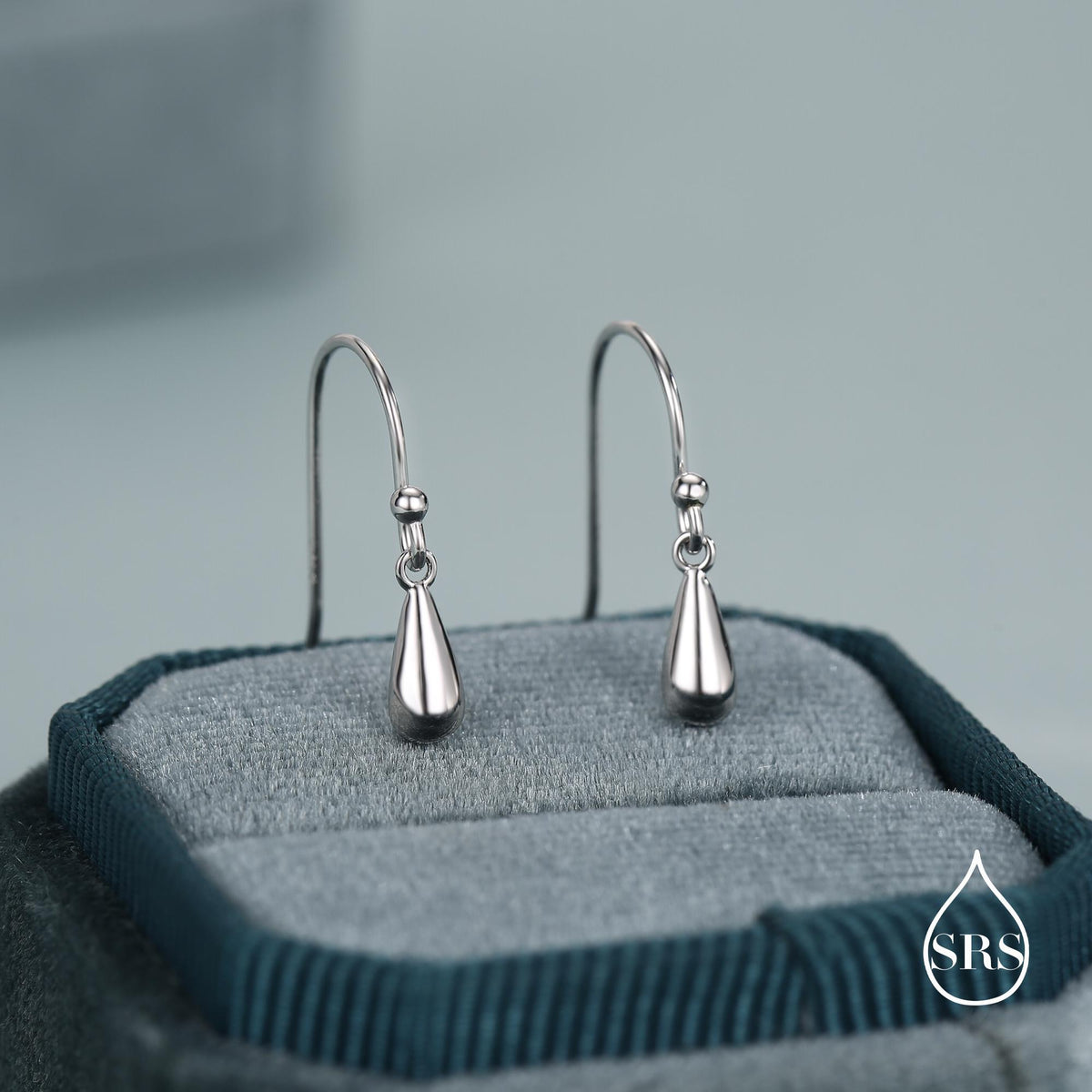 Small Droplet Drop Hook Earrings in Sterling Silver, Silver, Gold or Rose Gold, Waterdrop Dangle Earrings, Raindrop Earrings