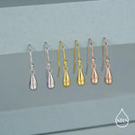 Small Droplet Drop Hook Earrings in Sterling Silver, Silver, Gold or Rose Gold, Waterdrop Dangle Earrings, Raindrop Earrings