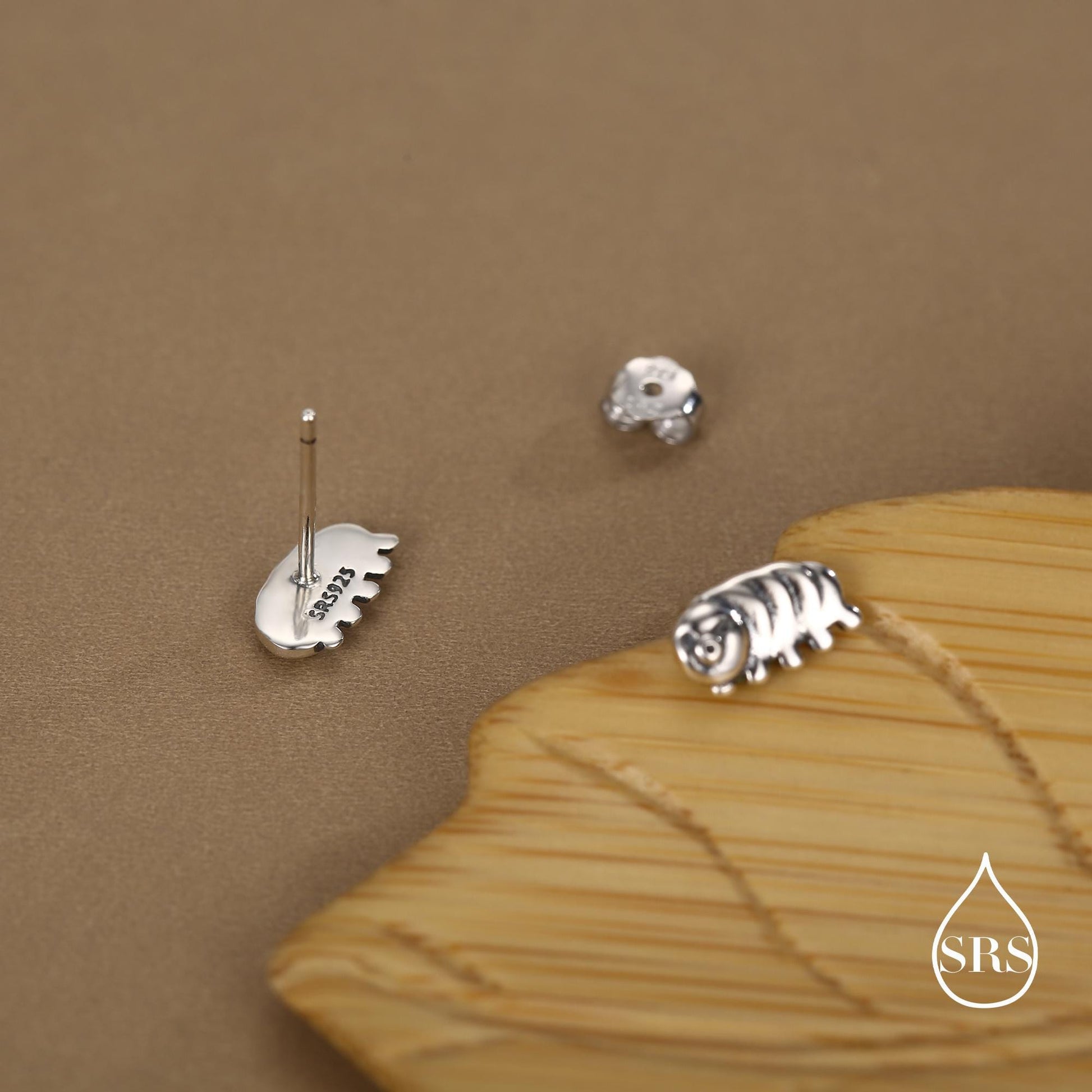 Sterling Silver Water Bear Tardigrade Stud Earrings