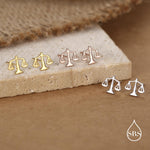 Sterling Silver Libra Scales Stud Earrings