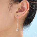 Asymmetric Tiny CZ Starburst Drop Stud Earrings in Sterling Silver, Silver, Gold or Rose Gold, North Star Earrings, Sunburst Earrings