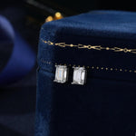 0.8Ct Emerald Cut Moissanite Diamond Stud Earrings in Sterling Silver