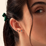Green CZ Shamrock Tiny Stud Earrings in Sterling Silver, Clover Earrings, Irish Earrings, Silver or Gold Flower Earrings