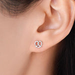 Extra Tiny Pretzel Heart Knot Earrings in Sterling Silver, Silver, Gold or Rose Gold, Knot Earrings, Heart Earrings, Pretzel Earrings