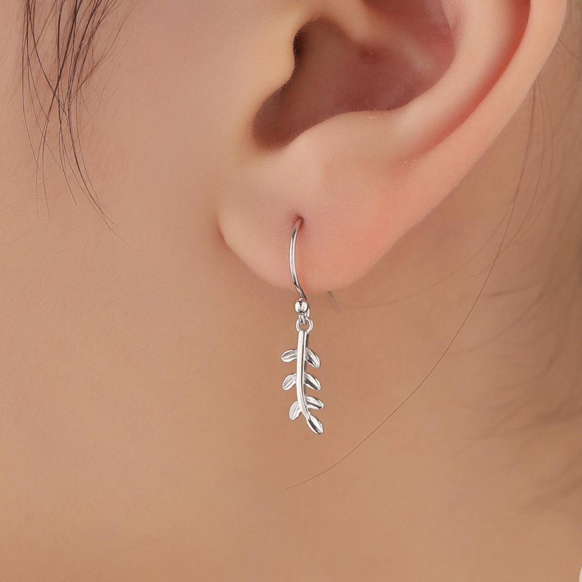 Olive Leaf Dangle Earrings in Sterling Silver, Silver, Gold or Rose Gold, Olive Branch Earrings, Nature Inspired Leaf Earrings