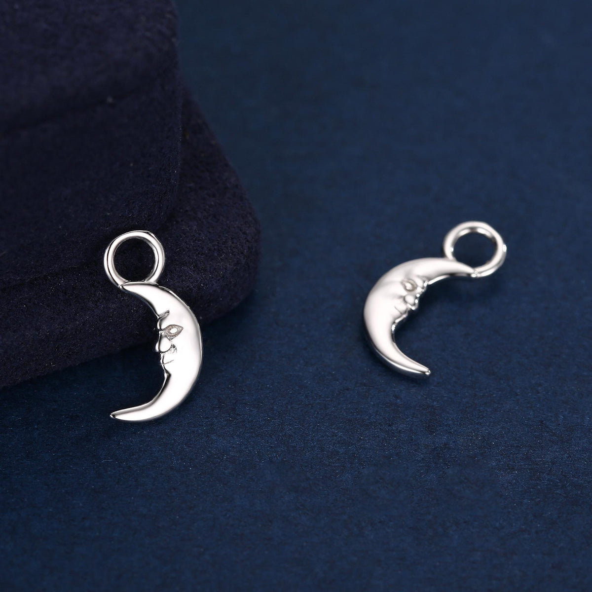 Moon Charms for Huggie Hoops in Sterling Silver