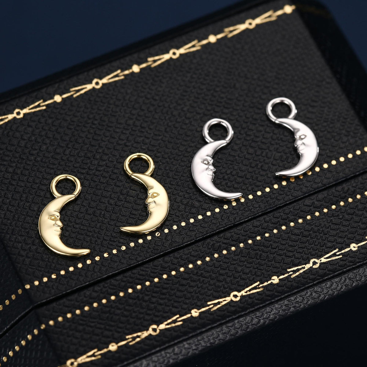 Moon Charms for Huggie Hoops in Sterling Silver