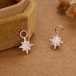 Starburst Charms for Huggie Hoops in Sterling Silver