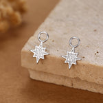 Starburst Charms for Huggie Hoops in Sterling Silver